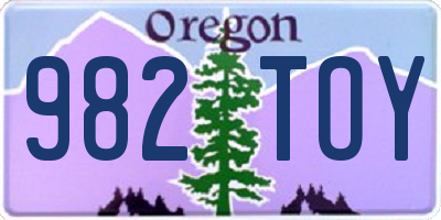 OR license plate 982TOY