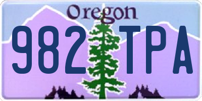 OR license plate 982TPA