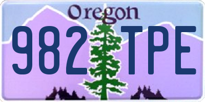OR license plate 982TPE