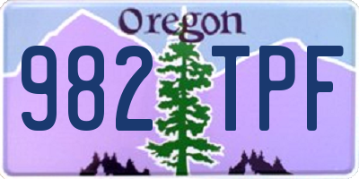 OR license plate 982TPF