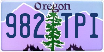 OR license plate 982TPI