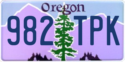 OR license plate 982TPK