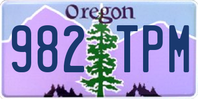 OR license plate 982TPM