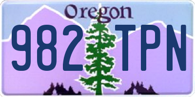 OR license plate 982TPN