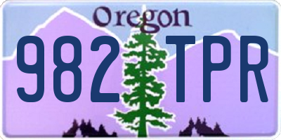 OR license plate 982TPR