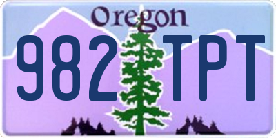 OR license plate 982TPT