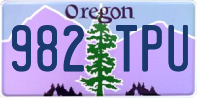 OR license plate 982TPU