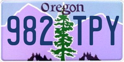 OR license plate 982TPY