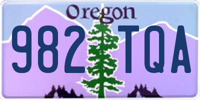 OR license plate 982TQA