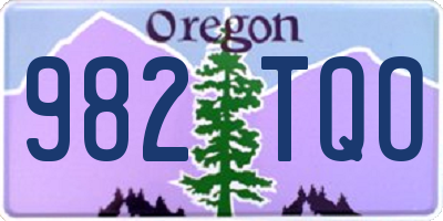 OR license plate 982TQO