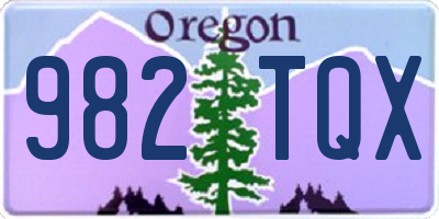 OR license plate 982TQX