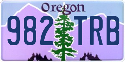 OR license plate 982TRB