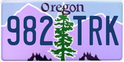 OR license plate 982TRK