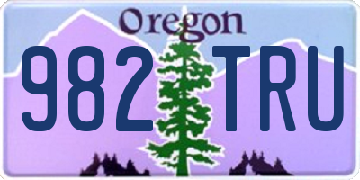 OR license plate 982TRU
