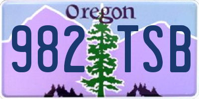 OR license plate 982TSB