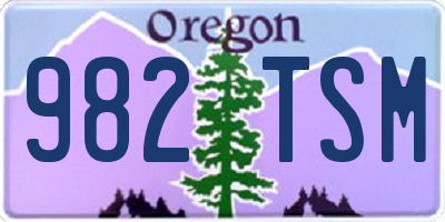 OR license plate 982TSM