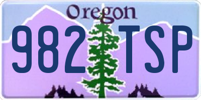 OR license plate 982TSP