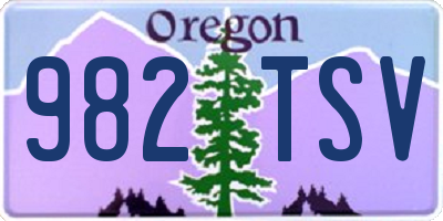 OR license plate 982TSV