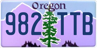 OR license plate 982TTB