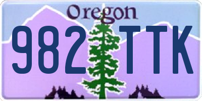 OR license plate 982TTK