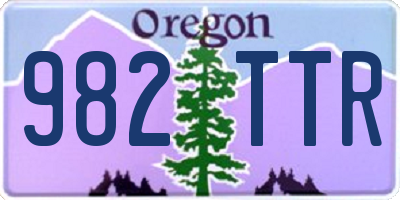 OR license plate 982TTR