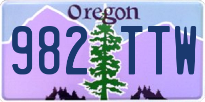 OR license plate 982TTW