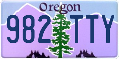 OR license plate 982TTY