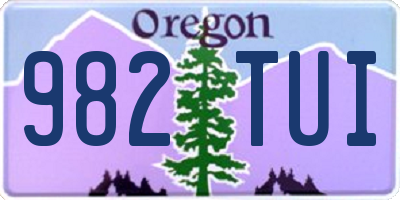 OR license plate 982TUI