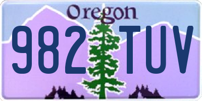 OR license plate 982TUV