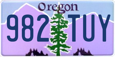 OR license plate 982TUY