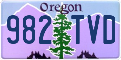 OR license plate 982TVD