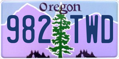 OR license plate 982TWD