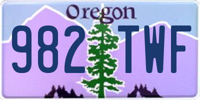 OR license plate 982TWF