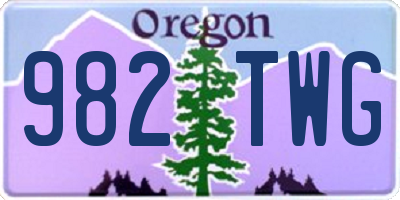 OR license plate 982TWG