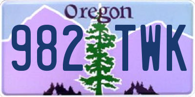 OR license plate 982TWK