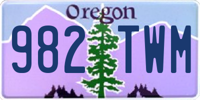 OR license plate 982TWM