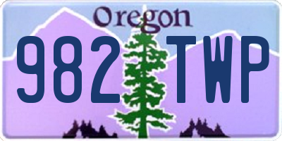 OR license plate 982TWP