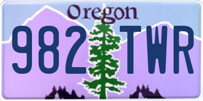 OR license plate 982TWR