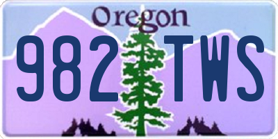 OR license plate 982TWS