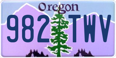 OR license plate 982TWV