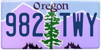 OR license plate 982TWY