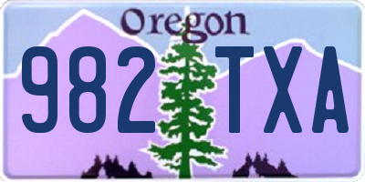 OR license plate 982TXA