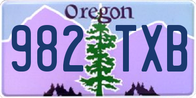 OR license plate 982TXB