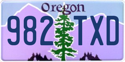 OR license plate 982TXD