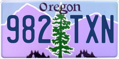 OR license plate 982TXN