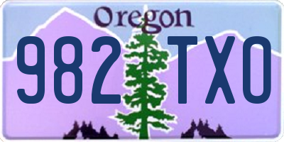 OR license plate 982TXO