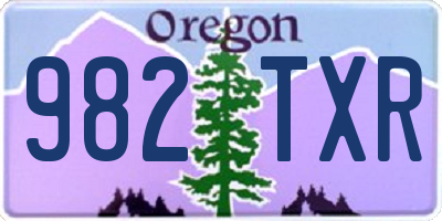 OR license plate 982TXR