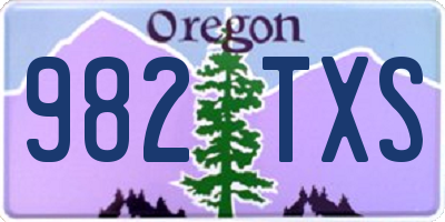 OR license plate 982TXS