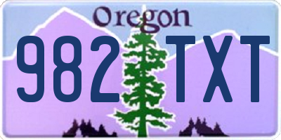 OR license plate 982TXT