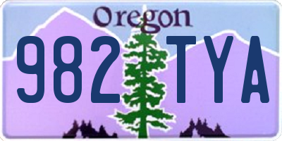 OR license plate 982TYA